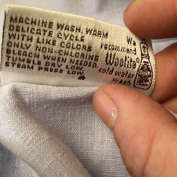 Vntg blue linen suit size 18 - Picture 3 of 4